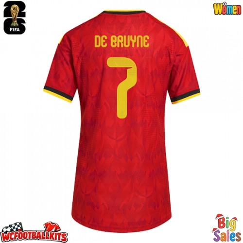 Belgium Kevin De Bruyne #7 Replica Home Stadium Shirt for Women World Cup 2026 Short Sleeve